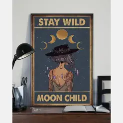 Matte Canvas Stay Wild Moon Child Birthday Gifts Vintage Home Wall Decor Canvas