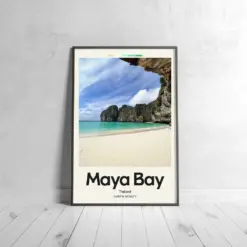 Maya Bay Poster - Oil Painting Technique | Famous Beach Wall Art | & Printed Travel Prints | Animalistic Home Decor