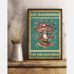 Meditation Magic Mushrooms Yoga Canvas Prints Vintage Wall Art Gifts Vintage Home Wall Decor Canvas