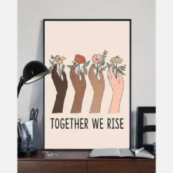 Melanin Hand Together We Rise Canvas Prints Vintage Wall Art Gifts Vintage Home Wall Decor Canvas