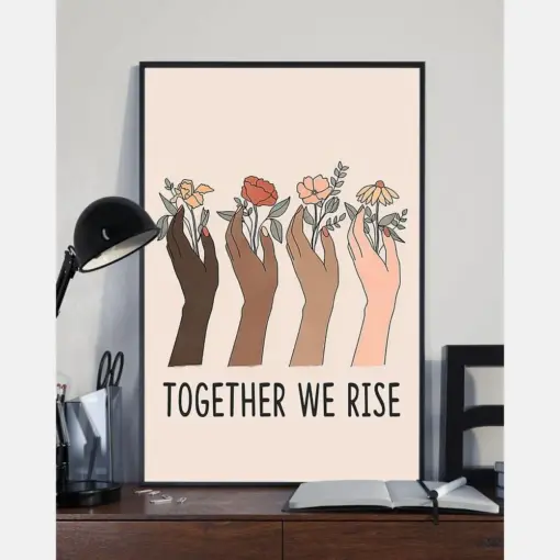 Melanin Hand Together We Rise Canvas Prints Vintage Wall Art Gifts Vintage Home Wall Decor Canvas