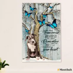 Memorial Pitbull Poster - Dog Room Wall Art - Memorial Gifts For Pitbull Lovers Mom Dad - Dog Passed Away