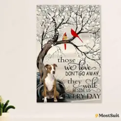 Memorial Pitbull Poster - Dog Room Wall Art - Memorial Gifts For Pitbull Lovers Mom Dad - Passed Away