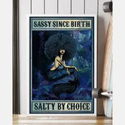 Mermaid Canvas Prints Sassy Since Birth Salty By Choice Vintage Wall Art Gifts Vintage Home Wall Decor Canvas