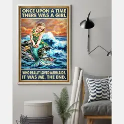 Mermaid Girl Canvas Prints Once Upon A Time Vintage Wall Art Gifts Vintage Home Wall Decor Canvas