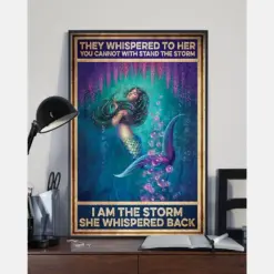 Mermaid Poster I Am The Storm She Whispered Back Vintage Room Home Decor Wall Art Gifts Idea