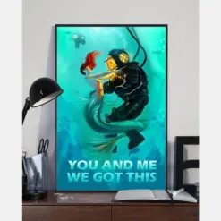 Mermaid Scuba Diving Couple Canvas Prints You And Me We Got This Vintage Wall Art Gifts Vintage Home Wall Decor Canvas