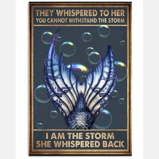 Mermaid Tail Canvas Prints I Am The Storm Vintage Wall Art Gifts Vintage Home Wall Decor Canvas