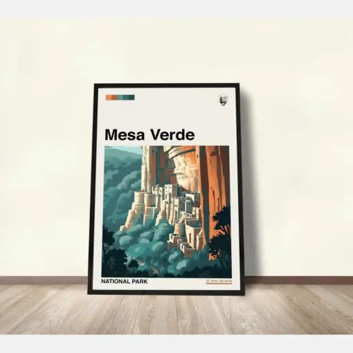 Mesa Verde National Park Poster Mesa Verde Poster Mesa Verde National Park Art Illustration Art Wall Hanging Travel Gifts Wall Decor