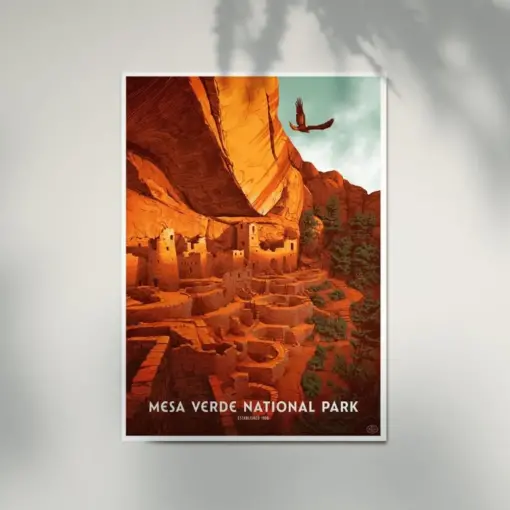 Mesa Verde National Park Poster Retro Vintage Travel Poster Home Decoration Travel Gifts Idea Not Frame