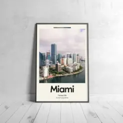 Miami City Poster - Oil Painting Technique | United States Wall Art | & Printed Travel Prints | Animalistic Home Decor