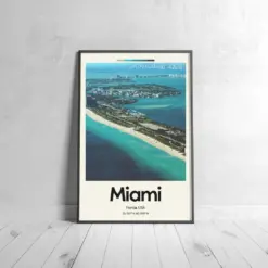 Miami Poster - Oil Painting Technique | United States Wall Art | & Printed Travel Prints | Animalistic Home Decor