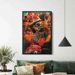 Michael Jordan Basketball Canvas Michael Jordan Poster Basketball Wall Decor Nba Fan Gift Wall Art Decor Room Decor Nba Poster