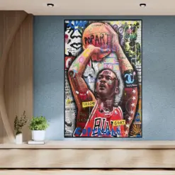 Michael Jordan | Basketball | Goat | Hand Painted | Oil Painting On Canvas | Pop Art Canvas Large Graffiti Art Oversized Painting 159