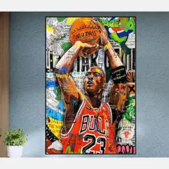 Michael Jordan Basketball Winner | Hand Painted | Oil Painting On Canvas | Pop Art Canvas Large Graffiti Art Oversized Painting 287