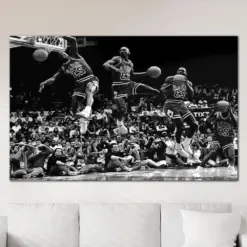 Michael Jordan Canvas Ad Michael Jordan Print Michael Jordan Sports Art Sports Lovers Cave Wall Art