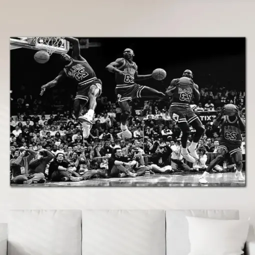 Michael Jordan Canvas Ad Michael Jordan Print Michael Jordan Sports Art Sports Lovers Cave Wall Art