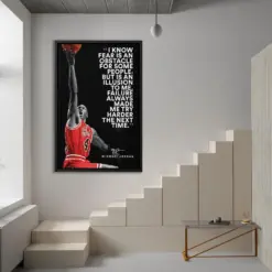 Michael Jordan Canvas Wall Art | Jordan Quote Canvas | Motivation Canvas Sport Canvas Wall Art | Basketball Star Canvas | Canvas Wall Art