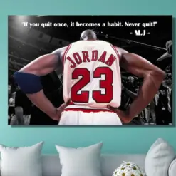 Michael Jordan Canvas Wall Art Michael Jordan Print Basketball Poster Chicago Bulls Gifts Nba Art Sports Wall Art Gym Decor