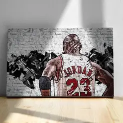 Michael Jordan Graffiti Style Poster Chicago Bulls Air Jordan Canvas Sports Gift Wall Art Basketball Nba