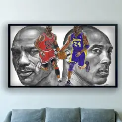 Michael Jordan & Kobe Bryant Canvas Painting Basketball Poster Athlete Chart Sports Art For Living Room Basket Hall Legend Kobe Jordan