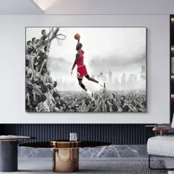 Michael Jordan Last Shot Canvas - Gift For Basketball Lover Michael Jordan Wall Art Basketball Canvas Motivational Wall Art