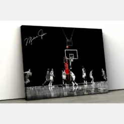 Michael Jordan Last Shot Canvas - Gift For Basketball Lover - Ready To Hang Canvas Motivational Hype Christmas Gift