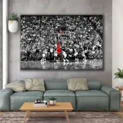 Michael Jordan Last Shot Ready To Hang Canvas Players Poster Jordan Poster