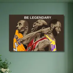 Michael Jordan Lebron James Kobe Bryant Canvas Wall Artie Legendary Poster Legends Canvas Wall Canvas Poster