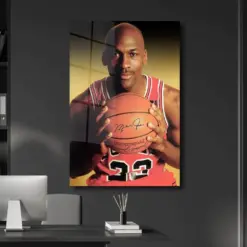 Michael Jordan Motivation Wall Decor Inspirational Wall Art Acrylic Glass Effect Canvas Art Home Wall Print Jordan Basketball Players Poster