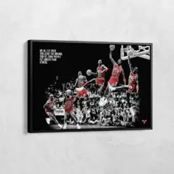 Michael Jordan Poster Basketball Quote Poster Chicago Bulls Jordan Slam Dunk Canvas Wall Art Sports Motivation Poster Basketball Decor