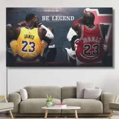 Michael Jordan Poster Be Legend Lebron James Michael Jordan Canvas Wall Art Basketball Lebron James Poster Ready To Hang