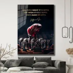 Michael Jordan Poster Motivational Quote Wall Art Inspirational Print Canvas Jordan Basketball Player Poster Wall Decor Acrylic Glass Effect