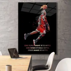 Michael Jordan Poster Quotes Motivational Wall Art Decor Acrylic Glass Effect Inspirational Art Basketball Players Wall Print Art Home Decor