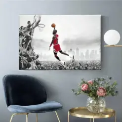 Michael Jordan Slam Dunk Canvas Wall Art Canvas Basketball Print Basketball Gift Michael Jordan Slam Dunk Canvas Chicago Bulls Canvas