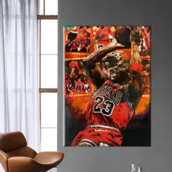 Michael Jordan Sport Wall Art Basketball Art Canvas Famous Canvas Art Motivational Canvas Basketball Players Artwork Gym Poster