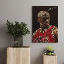 Michael Jordan Vector Art Canvas , Jordan Poster Art , Basketball Canvas Art , Christmas Gift Idea , Black Friday Sale , Sports Wall Decor