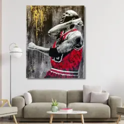 Michael Jordan Wall Art Canvas Chicago Bulls Art Print Nba Poster Sports Office Wall Art Bedroom Art Basketball Gifts For Him