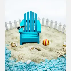 Miniature Beach Scene Fairy Garden Terrarium Diorama Mini Beach Chair Dollhouse Accessories Miniature Furniture