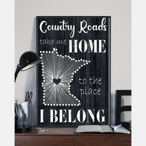 Minnesota Canvas Prints Take Me The Place I Belong Vintage Wall Art Gifts Vintage Home Wall Decor Canvas