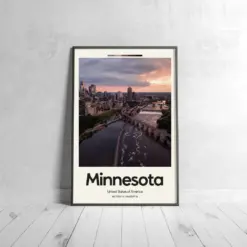 Minnesota Poster - Oil Painting Technique | United States Wall Art | & Printed Travel Prints | Animalistic Home Decor