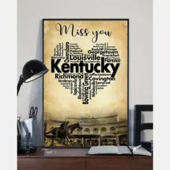 Miss You Kentucky Canvas Prints Vintage Wall Art Gifts Vintage Home Wall Decor Canvas