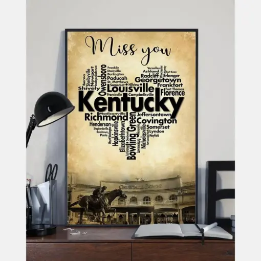 Miss You Kentucky Canvas Prints Vintage Wall Art Gifts Vintage Home Wall Decor Canvas