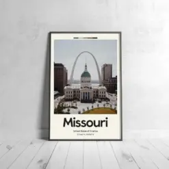 Missouri Poster - Oil Painting Technique | United States Wall Art | & Printed Travel Prints | Animalistic Home Decor