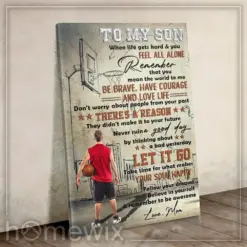 Mom To Son, Believe In Yourself Basketball Canvas And Poster | Wall Decor