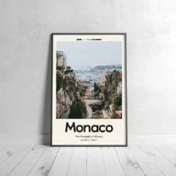 Monaco Poster - Oil Painting Technique | European Wall Art | & Printed Travel Prints | Animalistic Home Decor