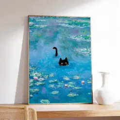 Monet Poster Cat Water Lily Cat Claude Monet Museum Quality Paper