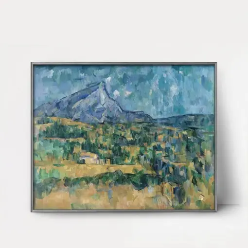 Mont Saint Victory Suzanne Print - French Mountain Landscape Wall Art Impressionist Painting Blue Modern Home Decor