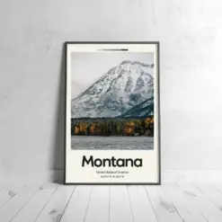 Montana Poster - Oil Painting Technique | United States Wall Art | & Printed Travel Prints | Animalistic Home Decor