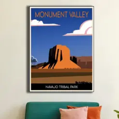 Monument Valley National Park Poster Print Navajo Tribal Nation Parks National Park Service Poster Vintage Arizona Red Rock Wall Art